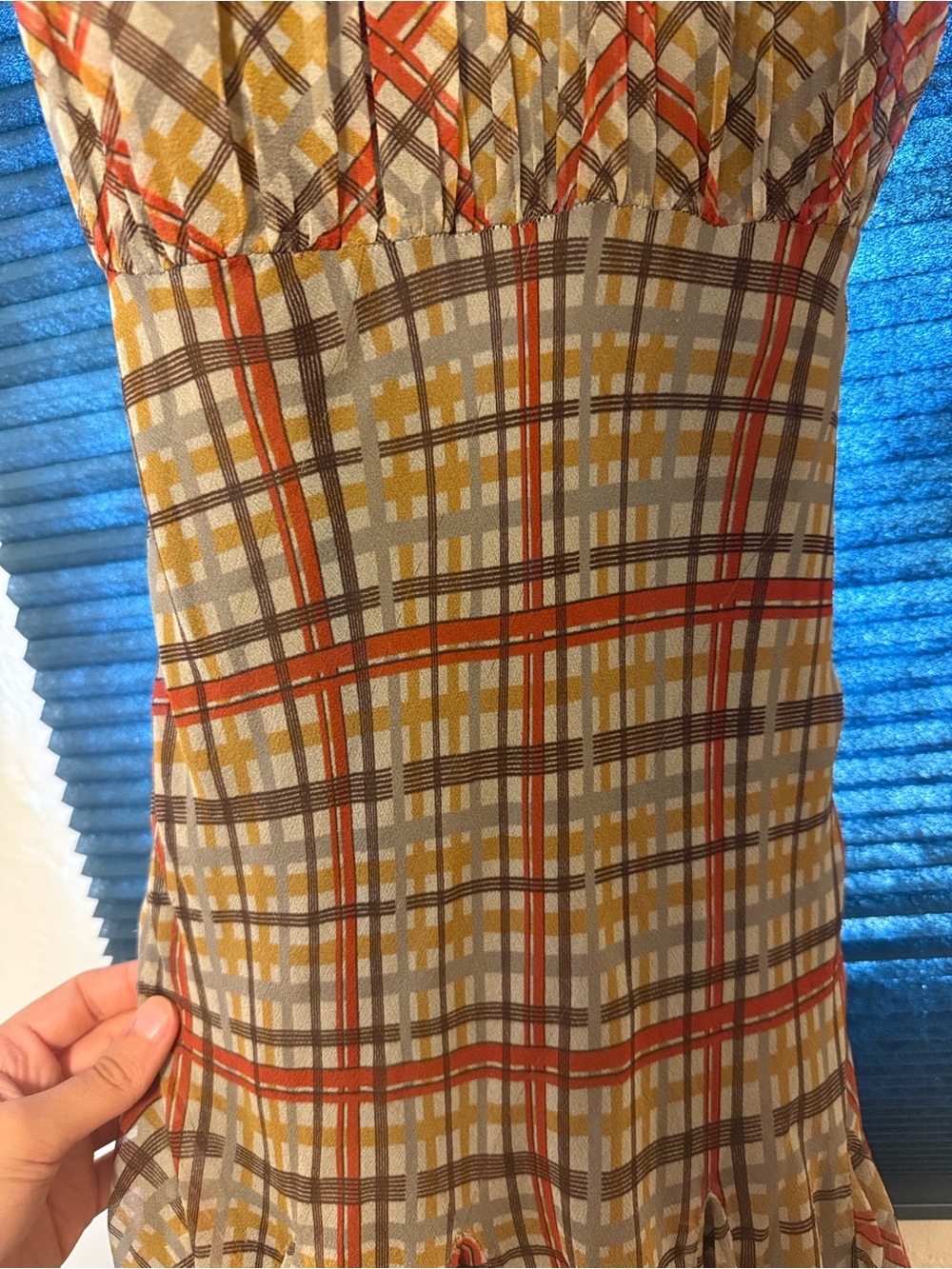 Doen Plaid Silk Dress - Picture 5 of 8